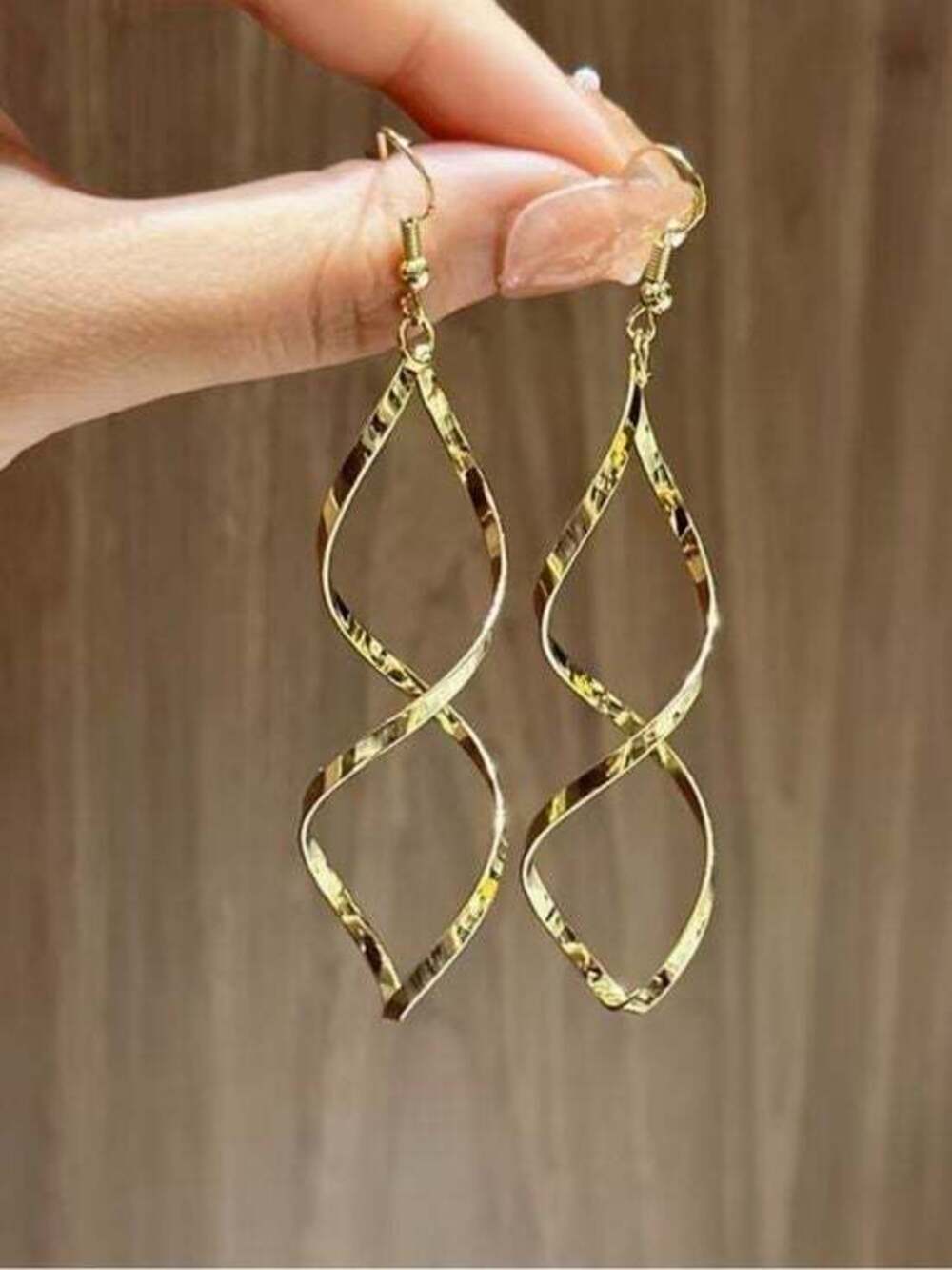 Gold Twisted Loop Drop Earrings - Women Jewelry